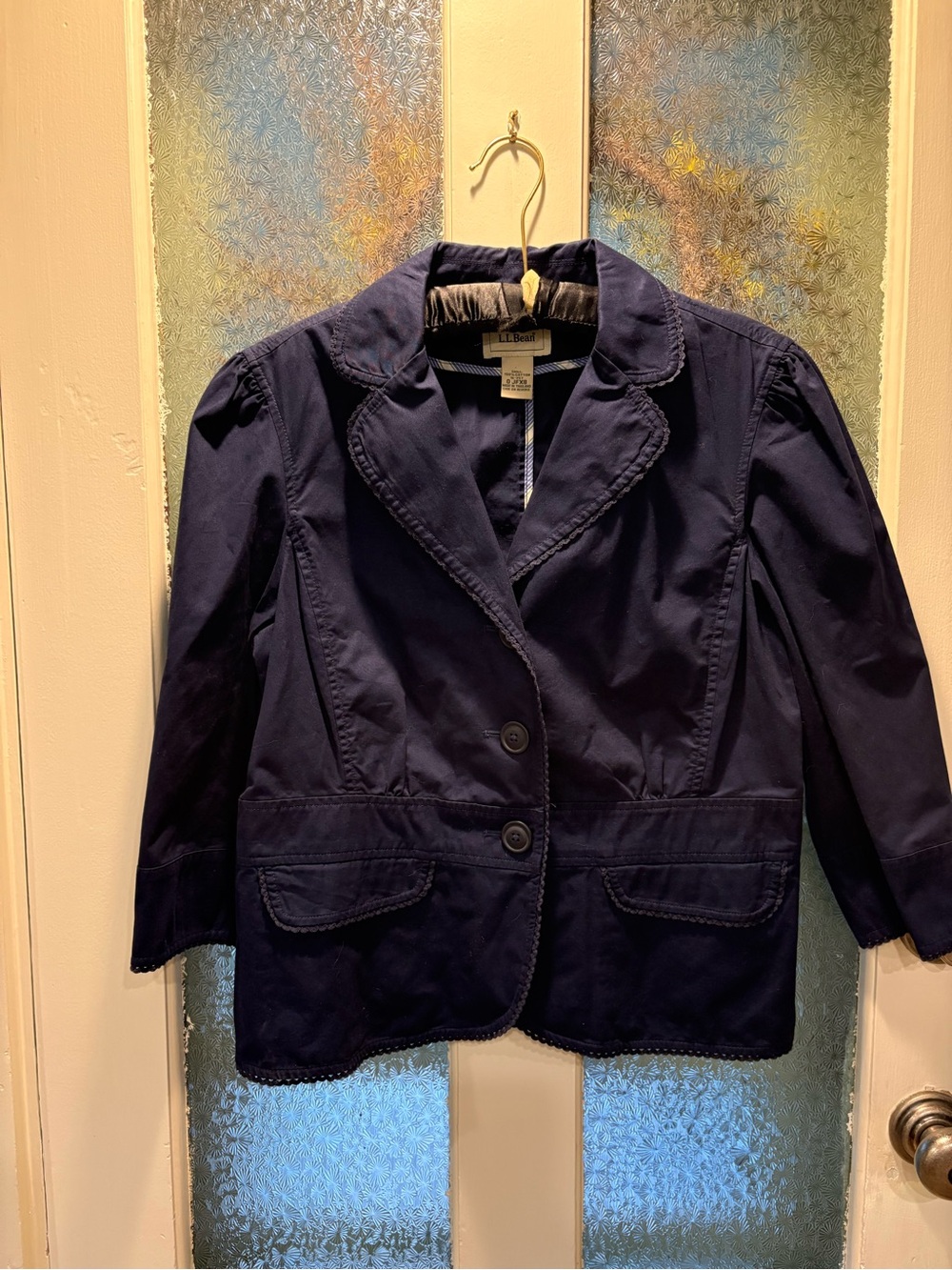 L.L. Bean 16P Dark Navy Two-Button Blazer